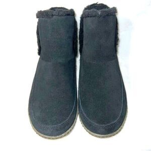 SOREL Womens Nakiska Black Snow Boots Size 10 Suede Shearling Sheepskin Bootie